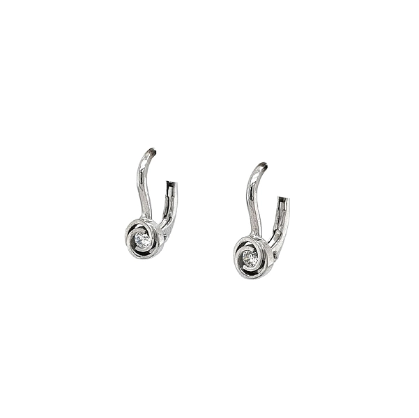 Hoa tai vàng trắng thanh lịch gắn zircon