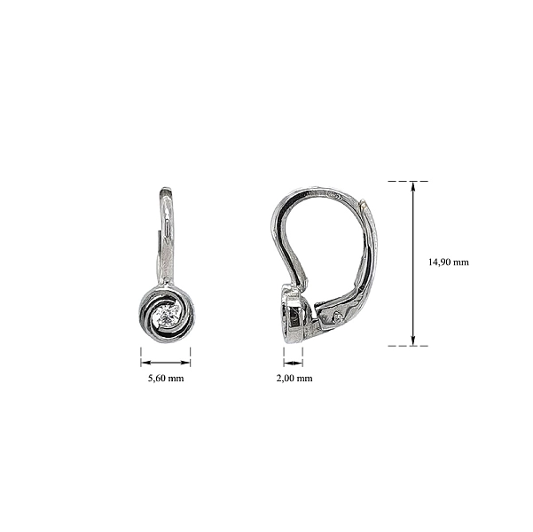 Hoa tai vàng trắng thanh lịch gắn zircon