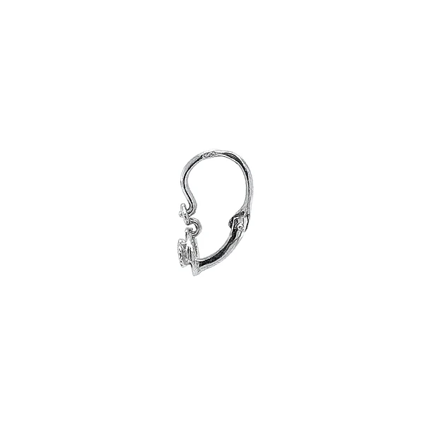 Vòng tai cho trẻ em với đá zircon trắng vàng