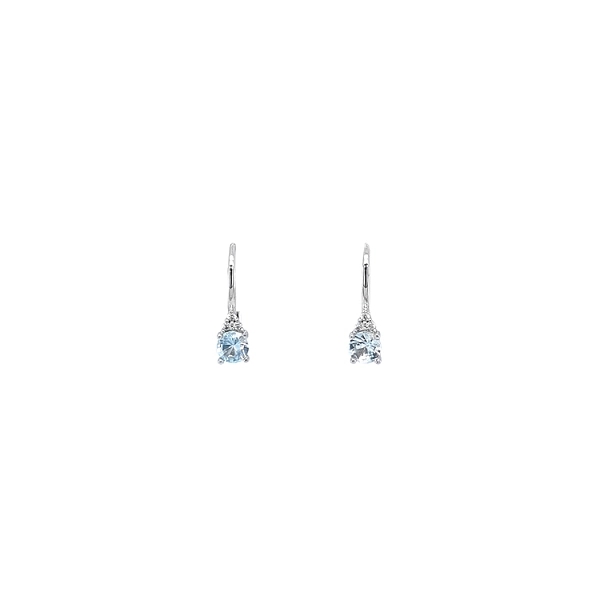 Vòng tai vàng trắng đính đá topaz