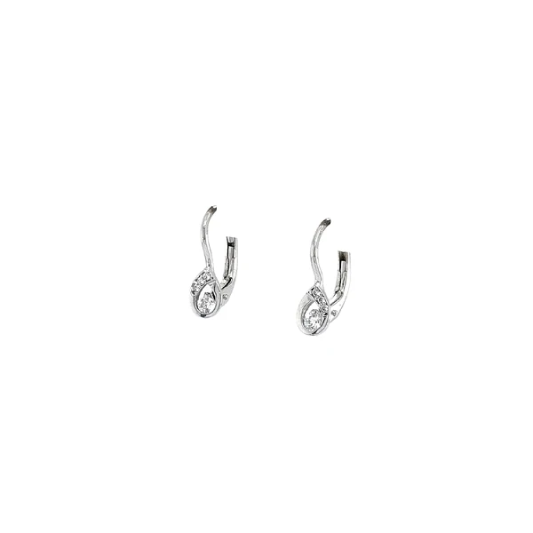 Khuyên tai bằng vàng trắng đính đá zircon trắng