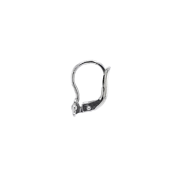 Bông tai hình lá bốn cánh với đá sapphire từ vàng trắng
