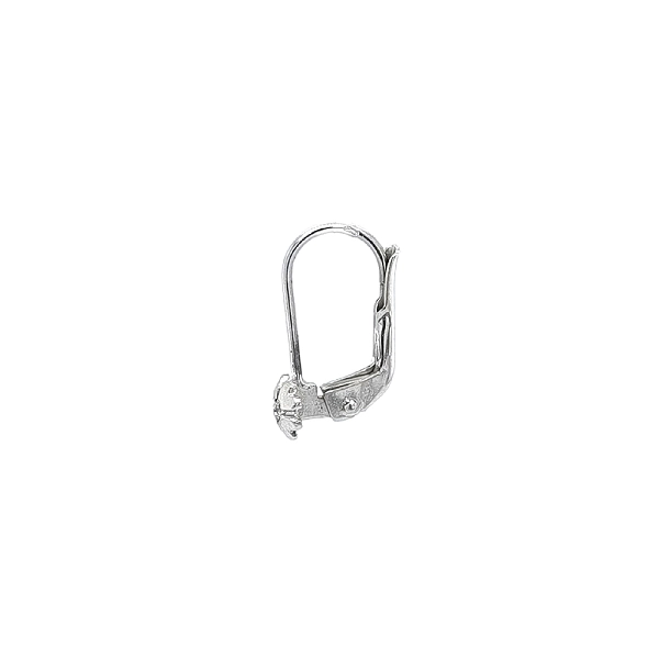 Bông tai hình lá bốn cánh với đá zircon trắng và vàng trắng