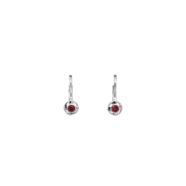 Bông tai vàng trắng đính ruby