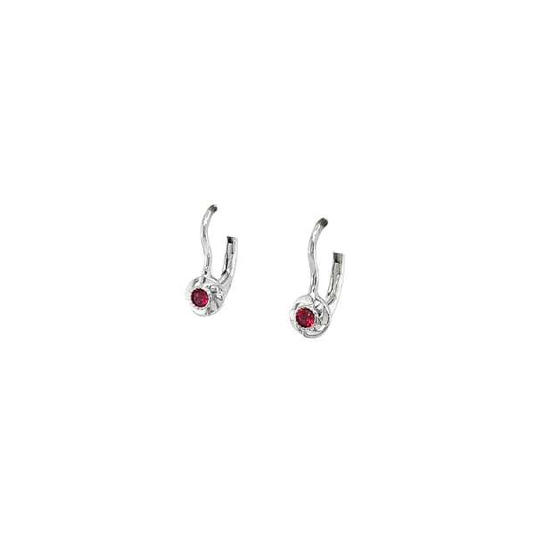 Bông tai vàng trắng đính ruby