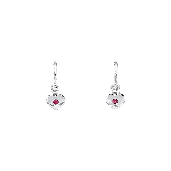 Vòng tai cho trẻ em với ruby trắng vàng
