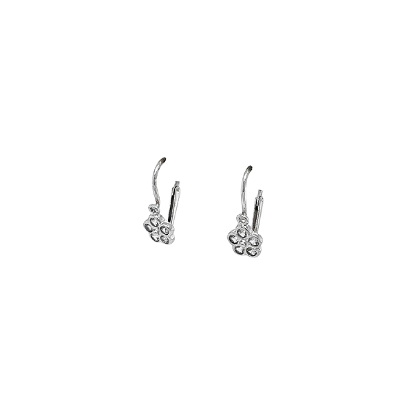 Vòng tai cho trẻ em với đá zircon trắng vàng