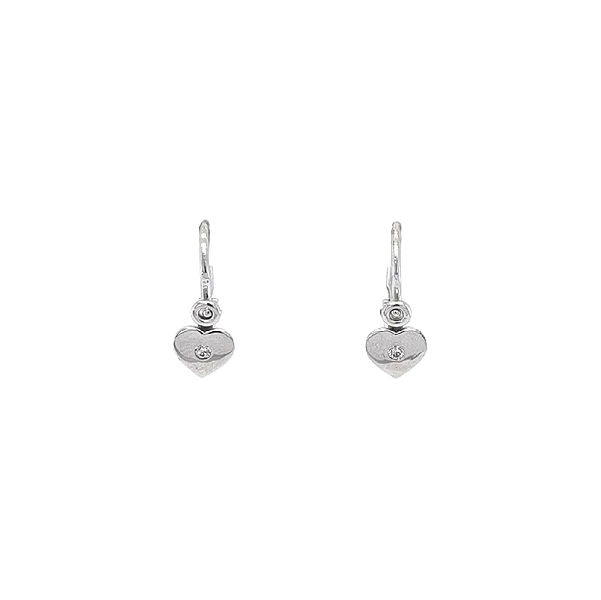 Khuyên tai hình trái tim cho trẻ em với đá zircon