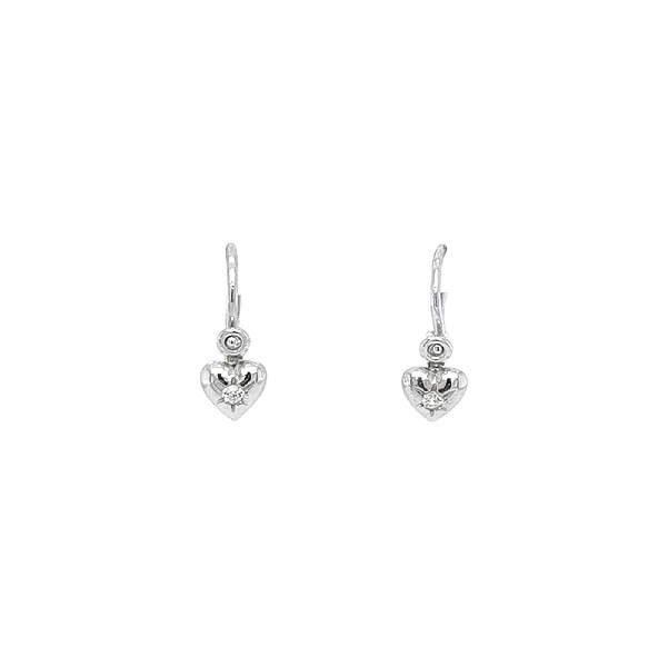 Khuyên tai hình trái tim cho trẻ em với đá zircon