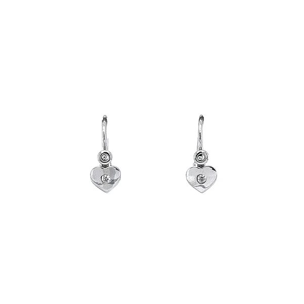 Khuyên tai hình trái tim cho trẻ em với đá zircon