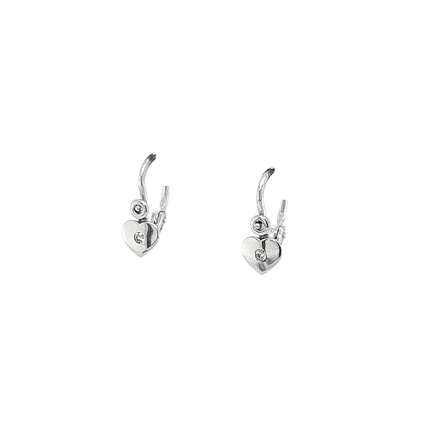 Khuyên tai hình trái tim cho trẻ em với đá zircon
