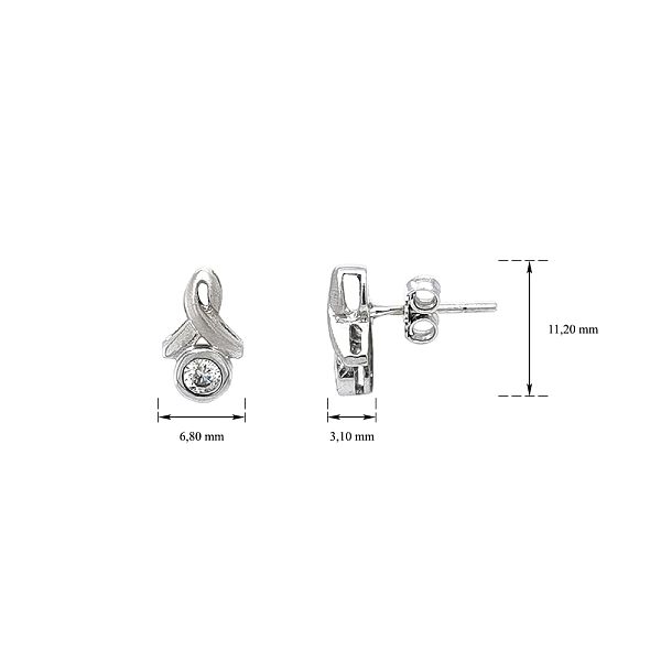 Vòng tai vàng trắng sang trọng với đá zircon lấp lánh
