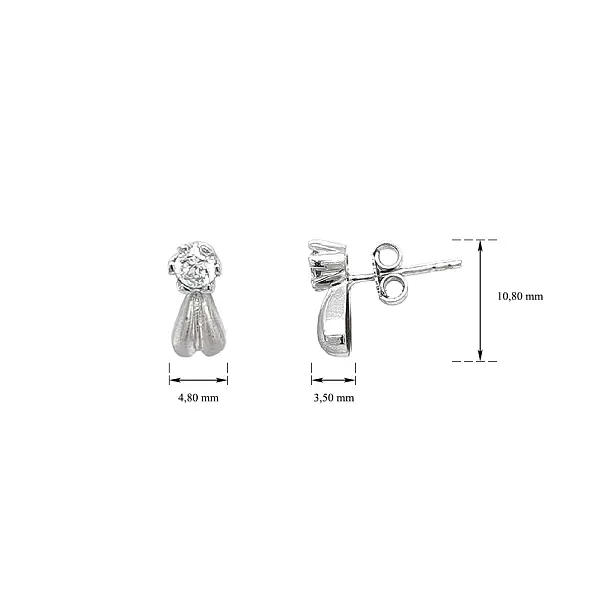 Vòng tai vàng trắng sang trọng với thiết kế tối giản