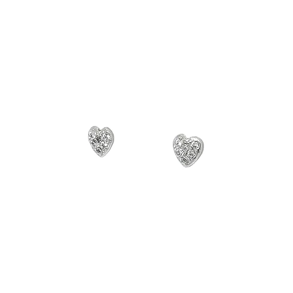 Vòng tai hình trái tim đính đá zircon trong vàng trắng