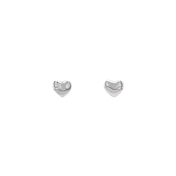Vòng tai trái tim vàng trắng đính zircon - Biểu tượng lấp lánh của tình yêu