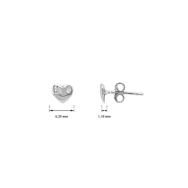 Vòng tai trái tim vàng trắng đính zircon - Biểu tượng lấp lánh của tình yêu