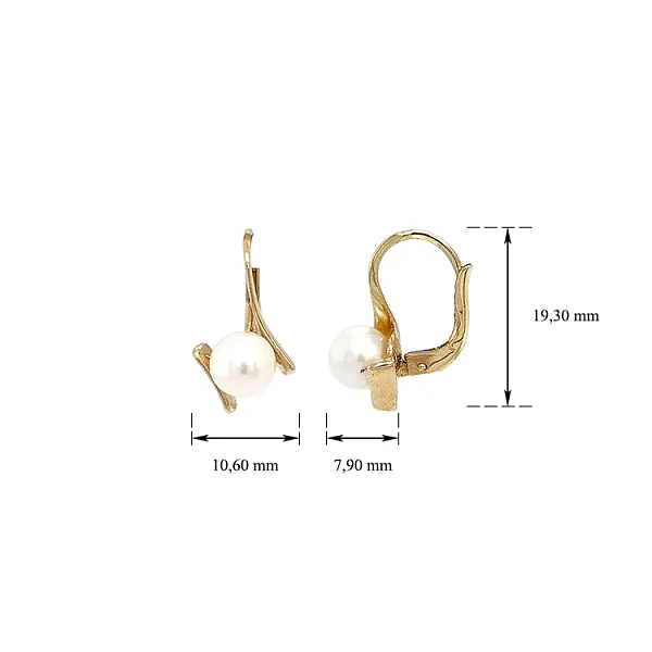 Vòng tai vàng đính ngọc trai