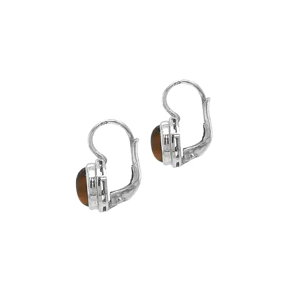 Vòng tai vàng với đá mắt hổ