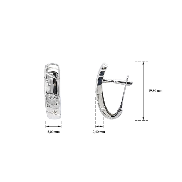 Vòng tai vàng trắng đính zircon cho vẻ lấp lánh sang trọng