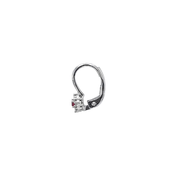 Vòng tai vàng trắng đính ruby và zircon cao cấp