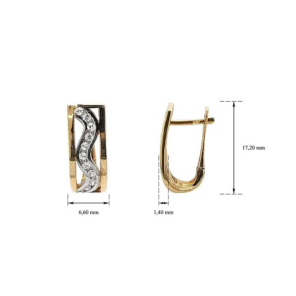 Vòng tai vàng đính đá zircon