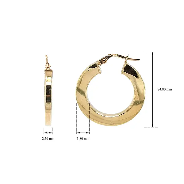 Hoa tai vòng tròn vàng thanh lịch