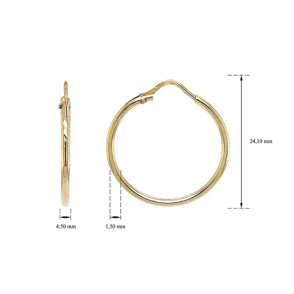 Những đôi bông tai tròn sang trọng và vượt thời gian bằng vàng