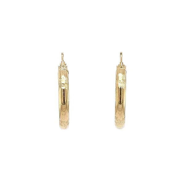 Bông tai vòng tròn vàng họa tiết tinh tế