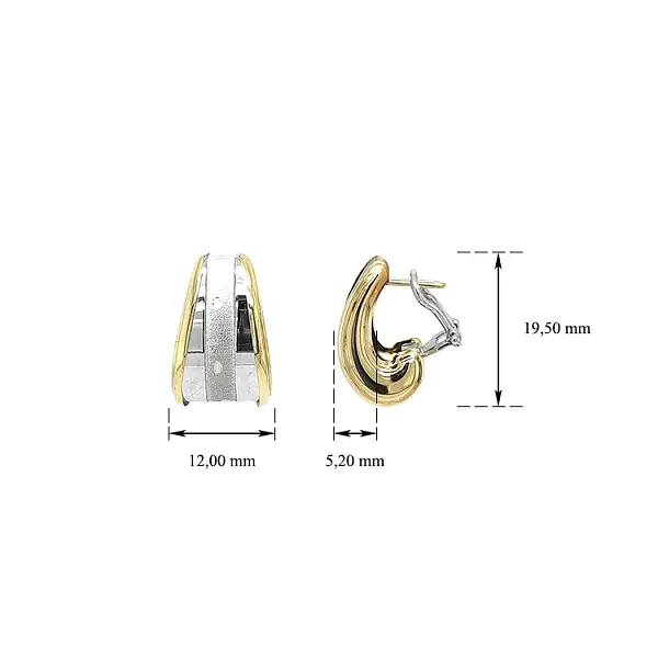 Khuyên tai làm từ vàng kết hợp