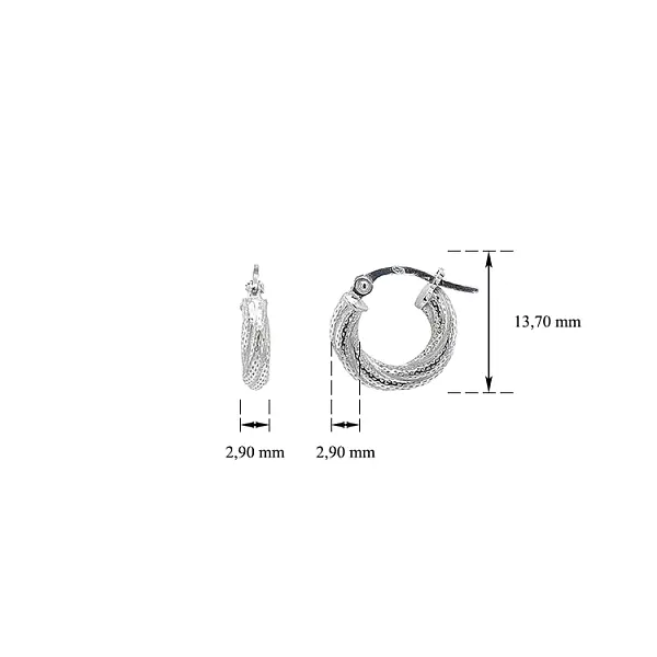 Vòng tai tròn vàng trắng