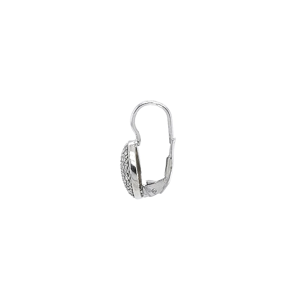 Vòng tai dài màu trắng vàng với đá zircon lấp lánh