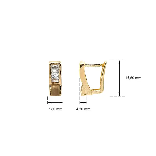 Vòng tai vàng đính đá zircon