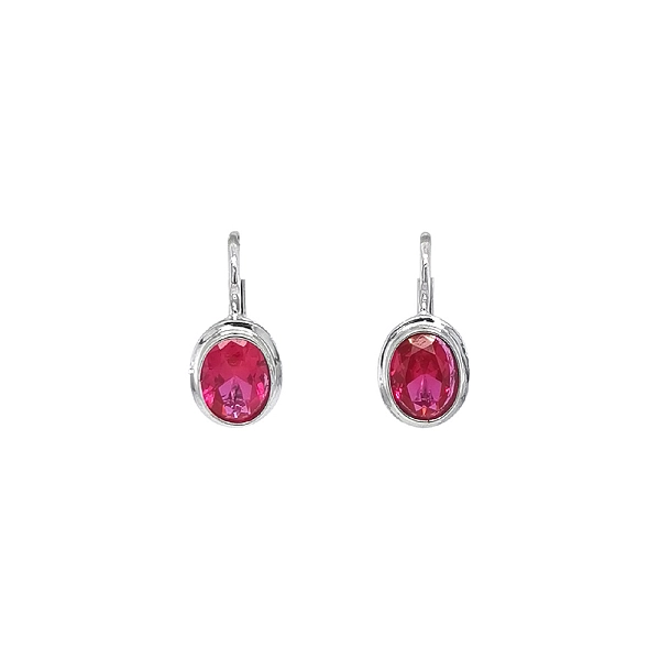 Vòng tai vàng trắng cao cấp với ruby sang trọng