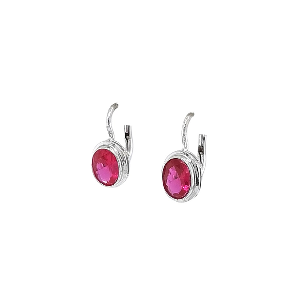 Vòng tai vàng trắng cao cấp với ruby sang trọng