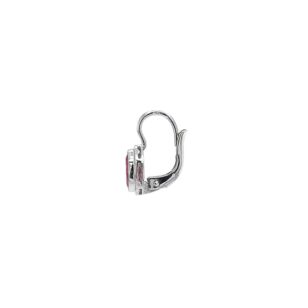 Vòng tai vàng trắng cao cấp với ruby sang trọng