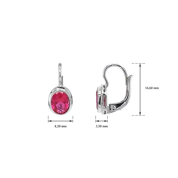 Vòng tai vàng trắng cao cấp với ruby sang trọng