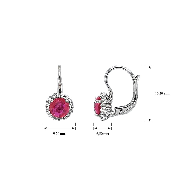 Vòng tai vàng trắng đính ruby - Sự sang trọng và đam mê trong từng chi tiết