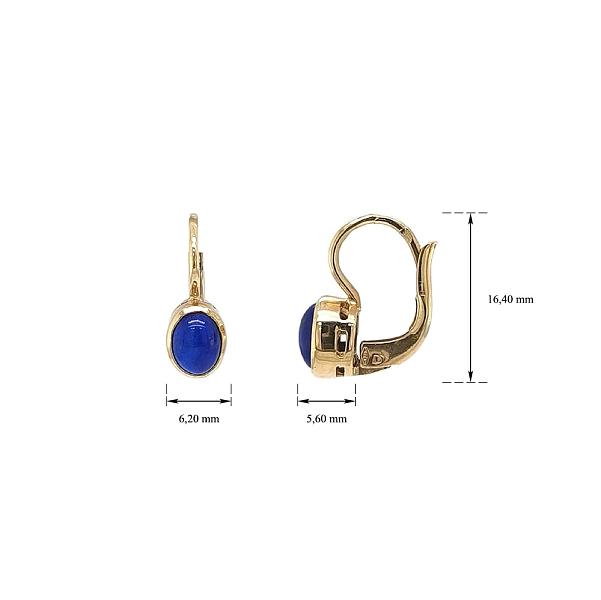 Vòng tai vàng với đá lapis lazuli - Sự tinh tế và sức mạnh hòa quyện trong một món trang sức