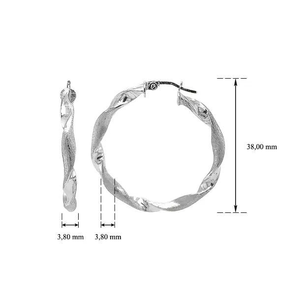 Vòng tai tròn vàng trắng