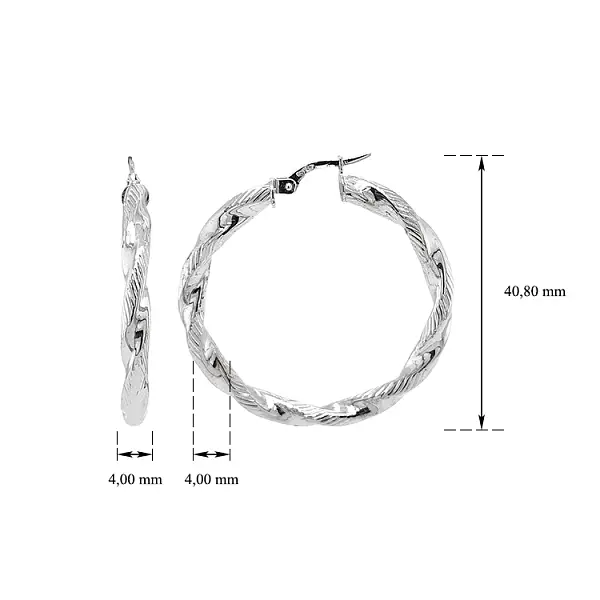 Vòng tai tròn vàng trắng