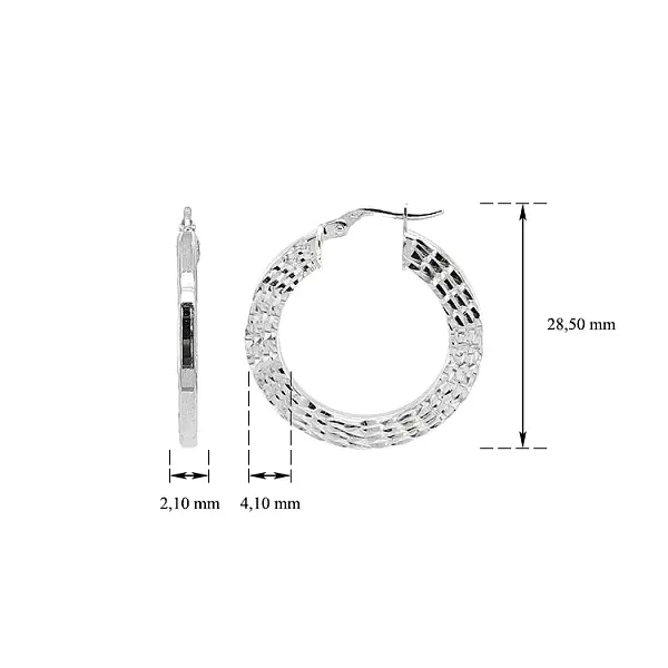 Vòng tai tròn vàng trắng