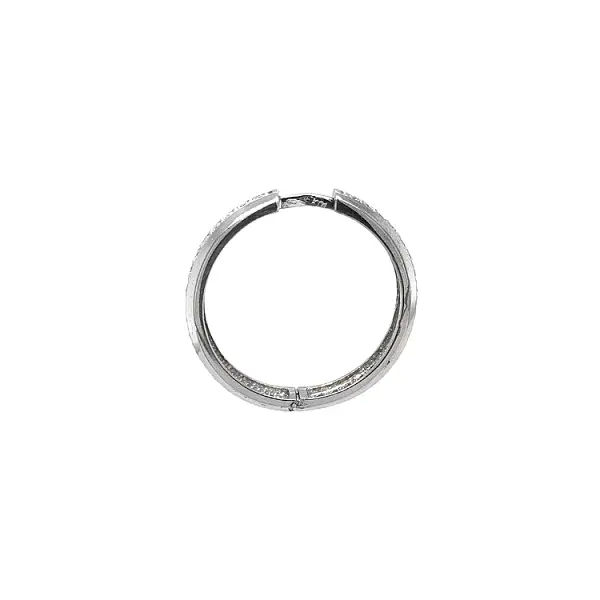 Vòng tai tròn với đá zircon trắng vàng