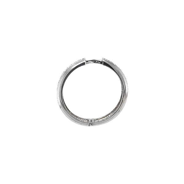 Vòng tai tròn với đá zircon trắng vàng