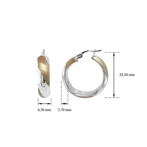 Vòng tai tròn làm từ vàng kết hợp