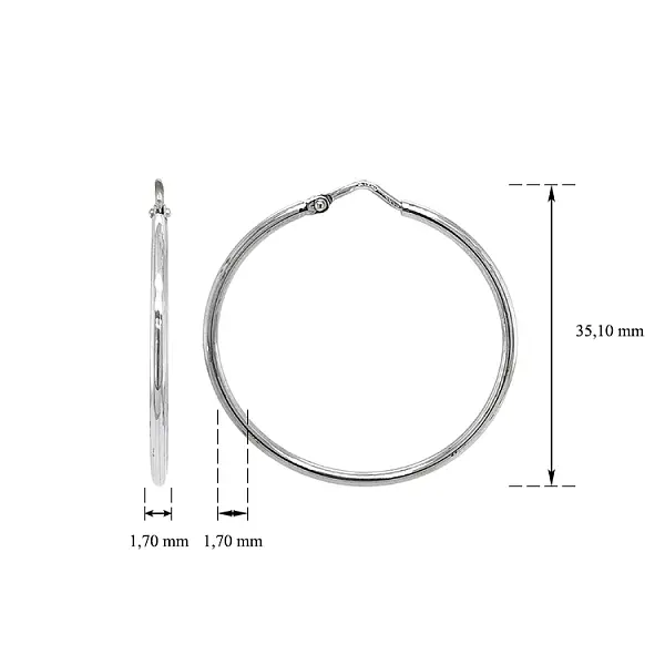 Vòng tai tròn vàng trắng