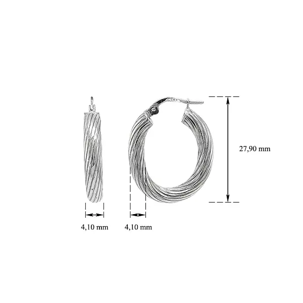 Vòng tai tròn vàng trắng