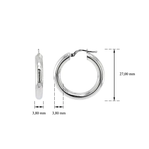 Vòng tai tròn vàng trắng