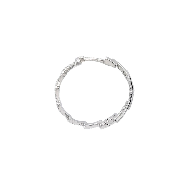 Vòng tai tròn với đá zircon trắng vàng