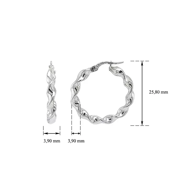 Vòng tai tròn vàng trắng