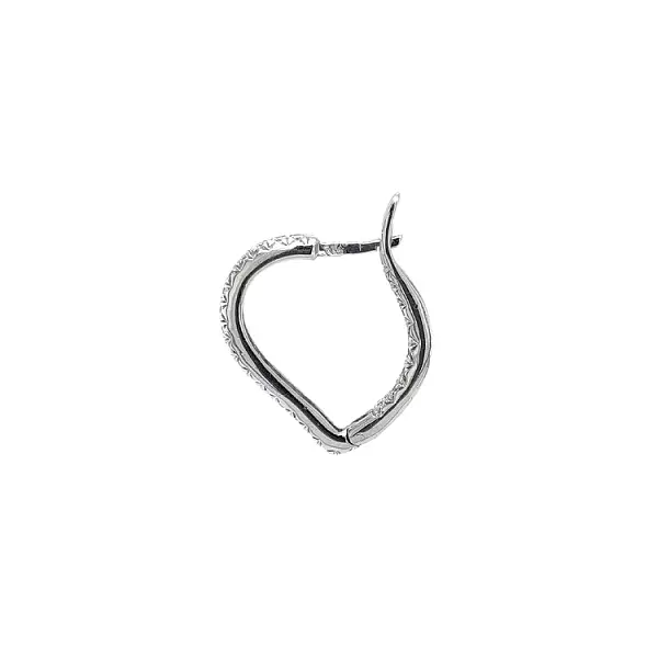 Vòng tai tròn với đá zircon trắng vàng